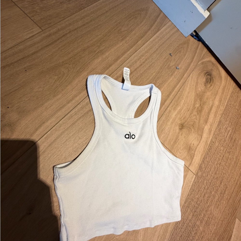 ALO Yoga White Crop Top